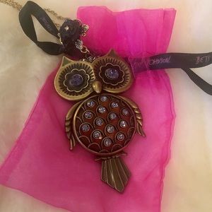 Betsey Johnson Creepy Critter Large Owl Necklace